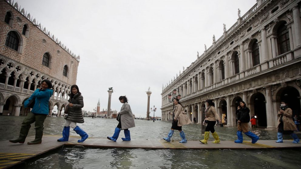 Venice flooded again 3 days after near-record high tide thumbnail