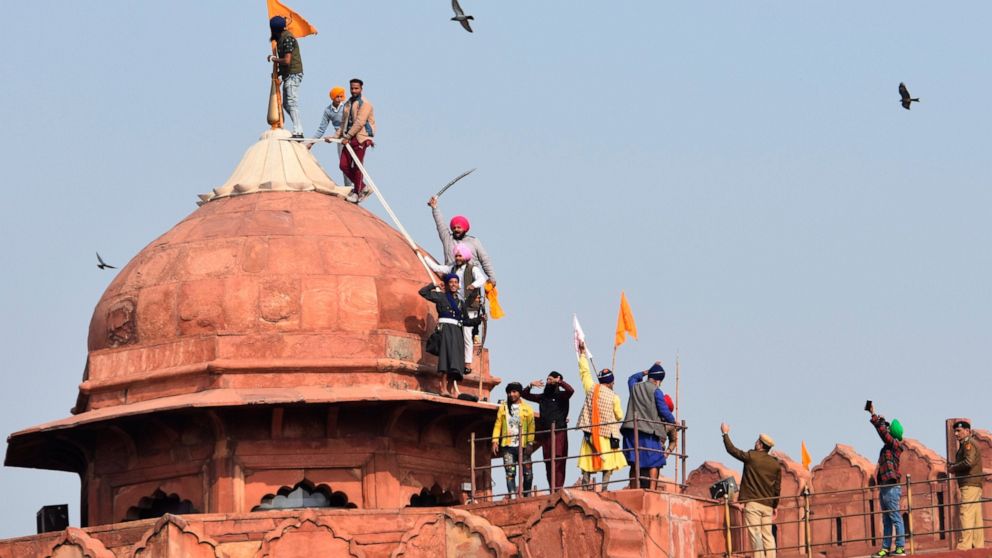 Angry farmers storm India's Red Fort in challenge to Modi - ABC News