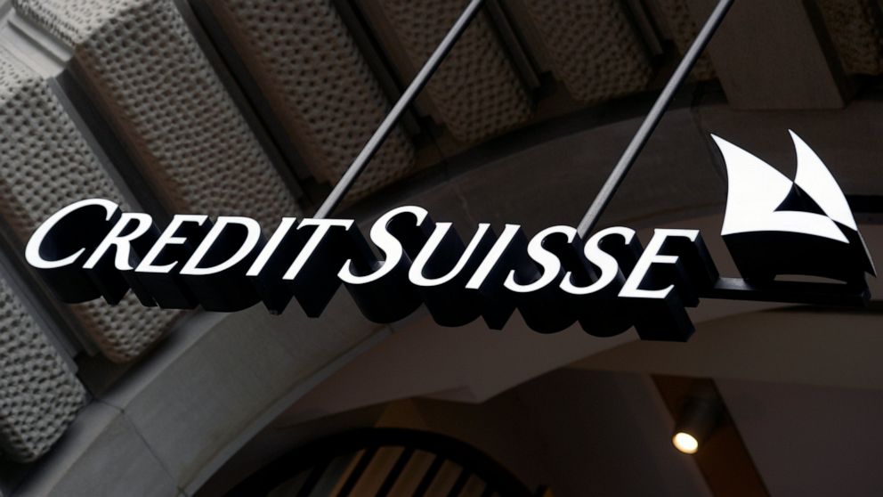 FILE - This Oct. 21, 2015 file photo shows the logo of the Swiss bank Credit Suisse, in Zurich, Switzerland. Credit Suisse has announced on Wednesday, Oct. 20, 2021 settlements totaling nearly $700 million with British, Swiss and U.S. authorities ove