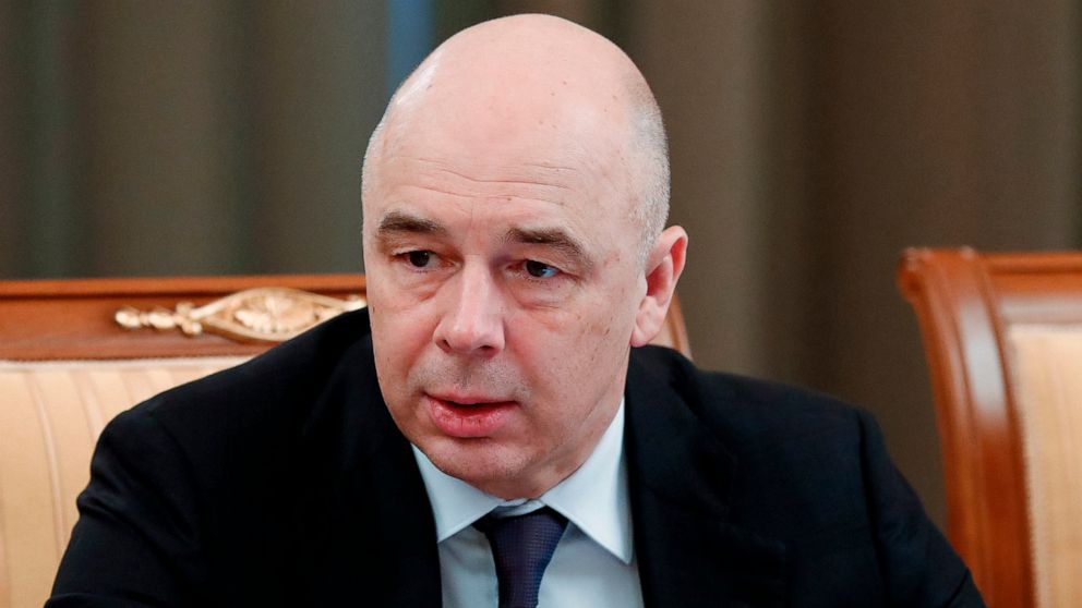 Finance Minister Anton Siluanov attends a cabinet meeting in Moscow, Russia, Thursday, March 12, 2020. Russia says it will completely cut the dollar from its rainy day fund, a move intended to counter the U.S. pressure two weeks before a summit of th