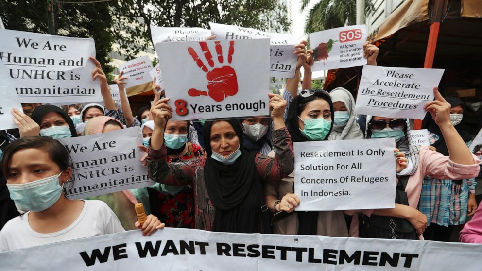 Afghans in Indonesia protest slow UN resettlement process