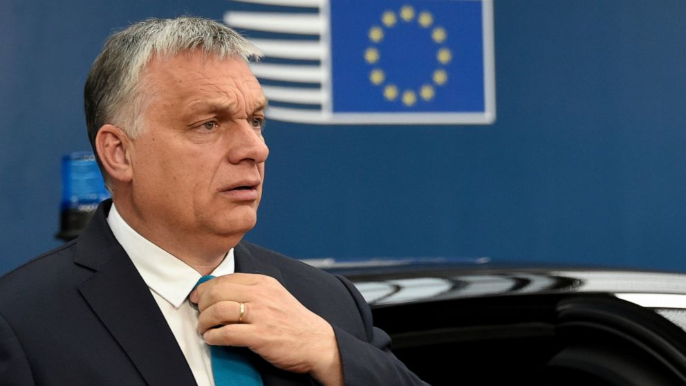 Hungarian Prime Minister Viktor Orban arrives for an EU summit in Brussels, Tuesday, May 28, 2019. European Union leaders are meeting in Brussels to haggle over who should lead the 28-nation bloc's key institutions for the next five years after weeke