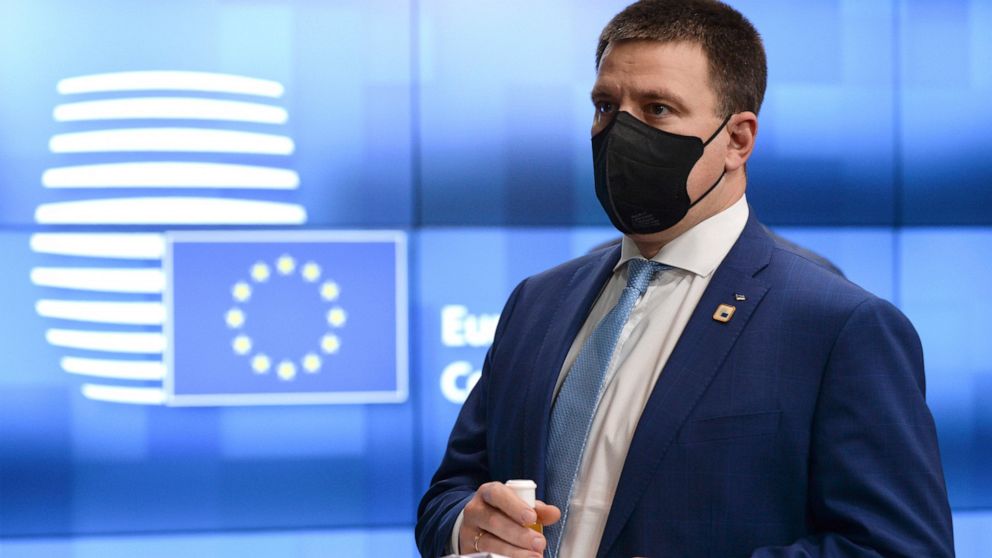 FILE - In this file photo dated Friday, Oct. 16, 2020, Estonia's Prime Minister Juri Ratas leaves from an EU summit in Brussels. Ratas has handed in his resignation, Wednesday Jan. 13, 2021, after a corruption scandal investigated by the police and p