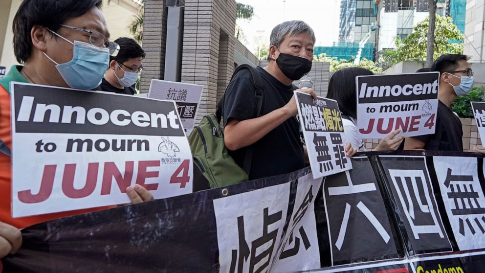 8 Hong Kong activists on trial over banned Tiananmen vigil