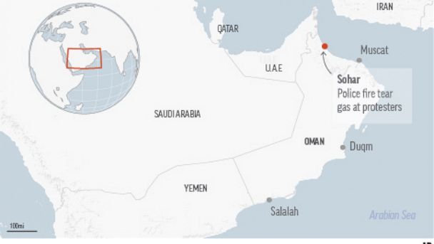 Protests spread across once-quiet Oman as economy flounders