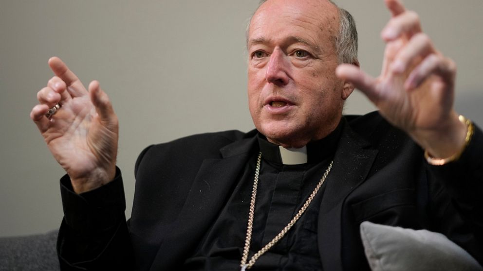 Newly named cardinal Robert Walter McElroy, speaks, during a press conference at the Vatican, Saturday, Aug. 27, 2022. Pope Francis will formally expand the ranks of churchmen now eligible to vote for his successor in case he dies or resigns. Of the 