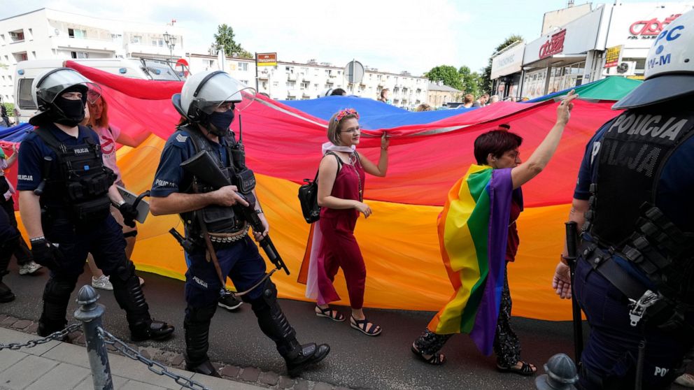 Two LGBT marches held in Poland under heavy police security