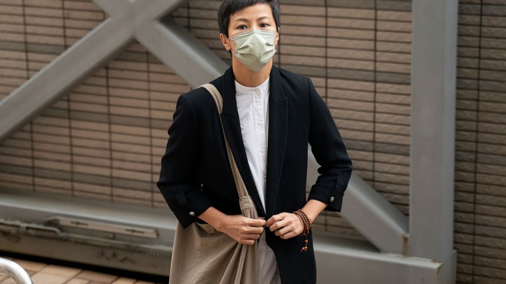 Hong Kong singer Denise Ho arrives at the West Kowloon Magistrates's Courts in Hong Kong, Friday Nov. 25, 2022. Hong Kong Cardinal Joseph Zen and five others were in court on Friday over charges of failing to register a now-defunct fund that aimed at