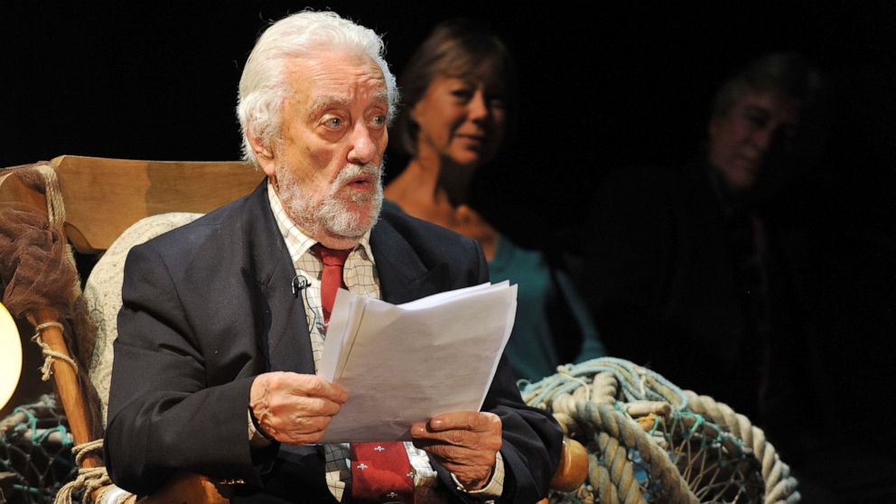 FILE Actor and presenter Bernard Cribbins, reads an excerpt from Winnie the Pooh after he received the annual J M Barrie Award for a lifetime of unforgettable work for children on stage, film, television and record, at the Radio Theatre at Broadcasti