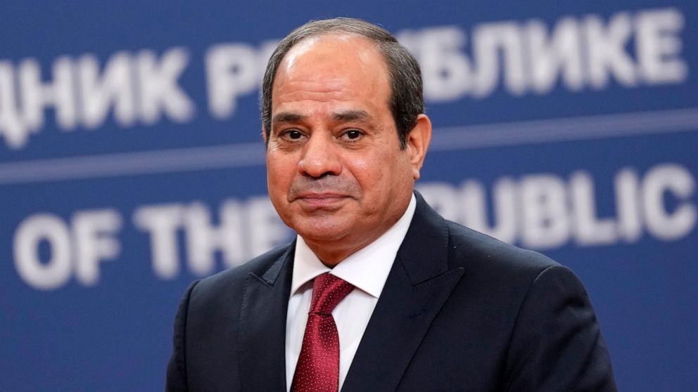 FILE - Egyptian President Abdel Fattah el-Sisi looks on during a press conference after talks with his Serbian counterpart Aleksandar Vucic at the Serbia Palace in Belgrade, Serbia, July 20, 2022. A group of United Nations-backed experts on Friday, O