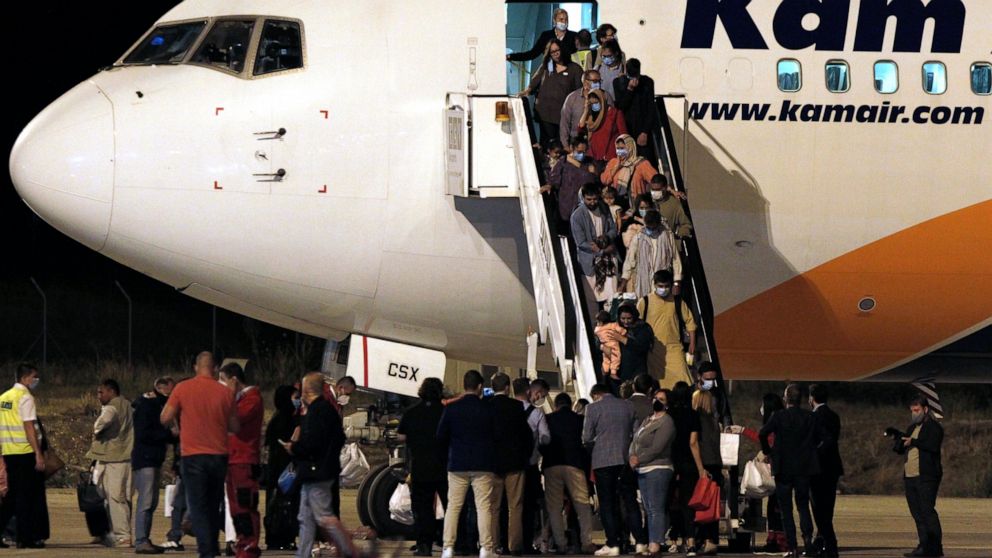 1st group of 149 Afghan evacuees arrives in North Macedonia