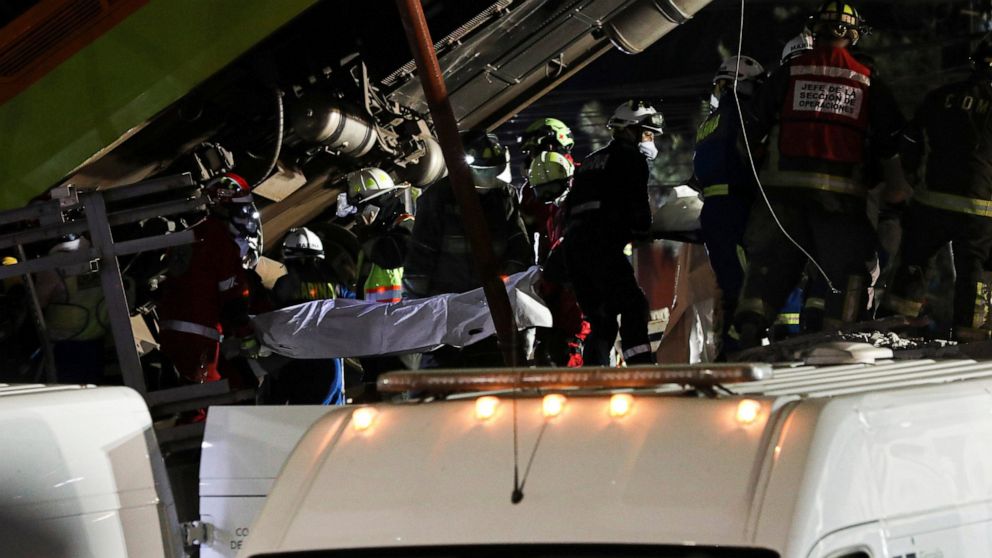 Mexico City metro overpass collapses onto road; 23 dead