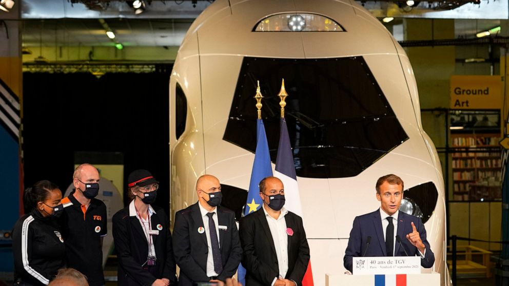 France's Macron unveils model of new, green high-speed train