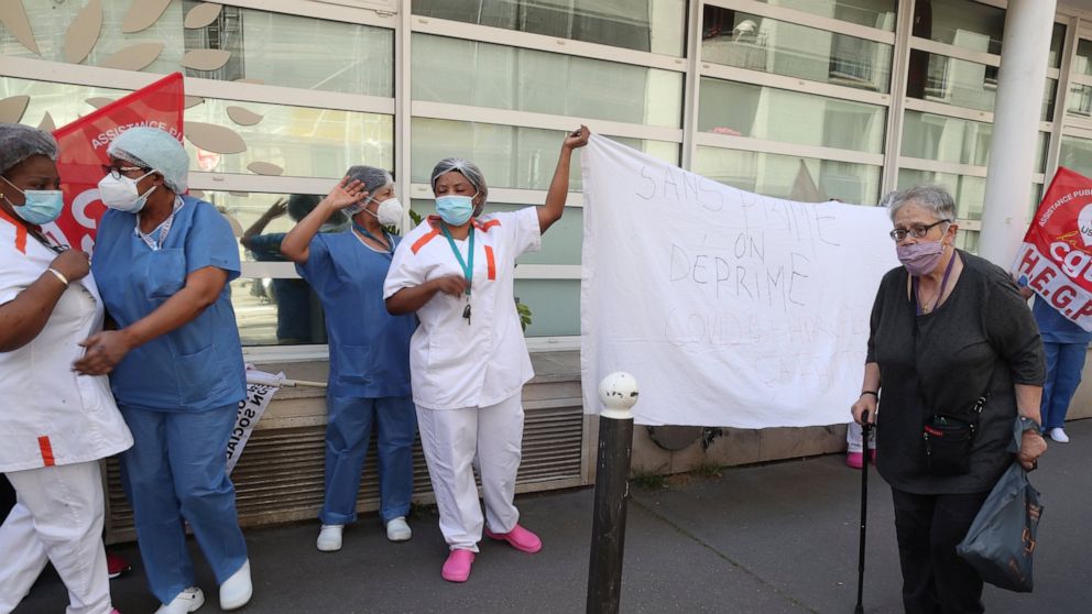 French nursing homes employees protest pay, conditions thumbnail