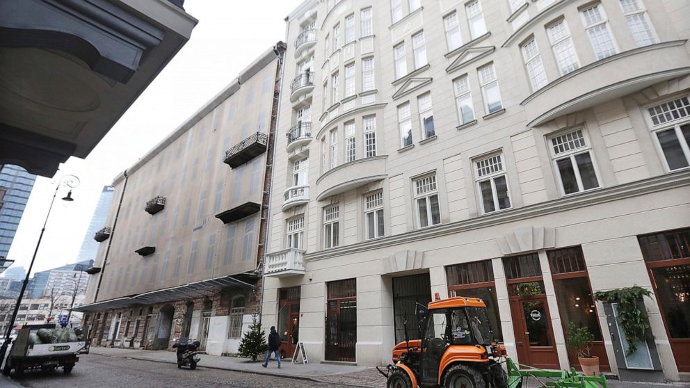 FILE - In this Dec. 5, 2016, file photo is Prozna Street, in the heart of what was Warsaw's Jewish quarter before World War II, in Warsaw, Poland. Poland's parliament passed a law on Wednesday, Aug. 11, 2021, that would prevent former Polish property
