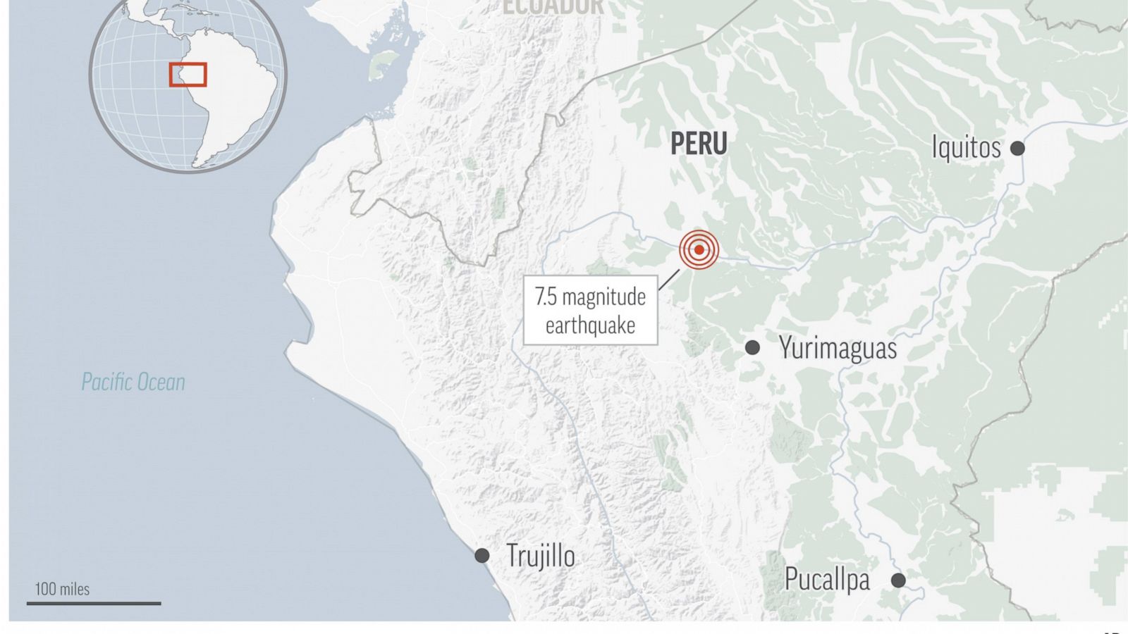7.5 Earthquake hits remote northern Peru, 75 homes destroyed