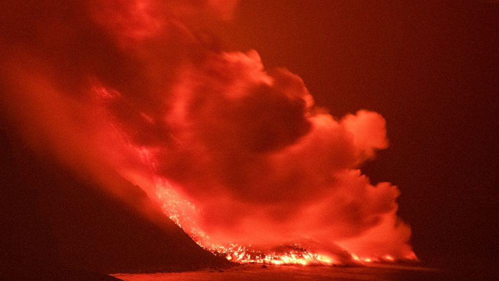 Lava from La Palma eruption reaches the Atlantic