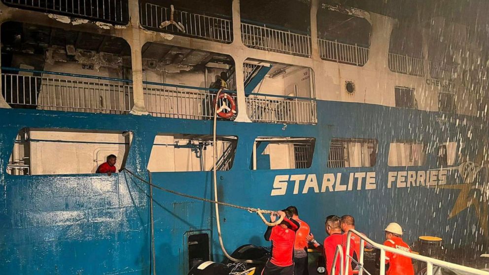 Philippines: All 85 people from burned ferry safely rescued