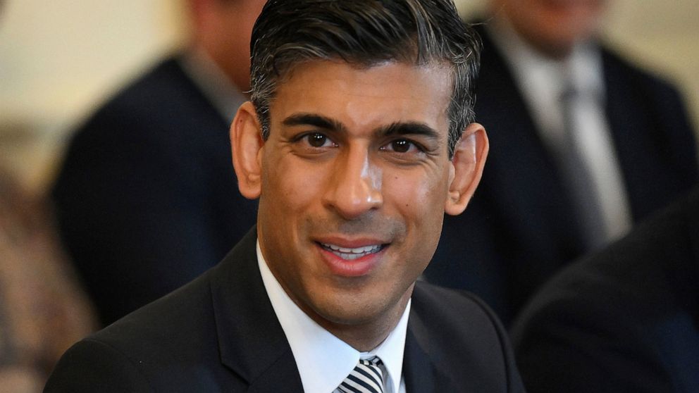 FILE - Britain's Chancellor of the Exchequer Rishi Sunak attends a cabinet meeting at 10 Downing Street, London, May 24, 2022. Britain’s Conservative Party will choose two finalists on Wednesday, July 20, 2022, in the contest to replace Boris Johnson