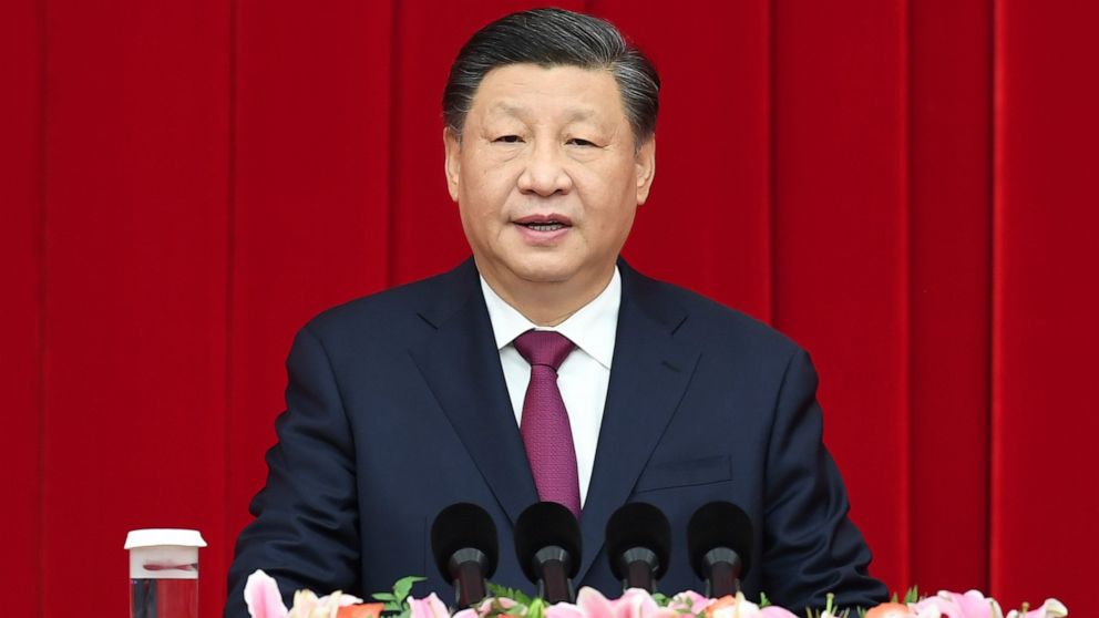 In this photo released by Xinhua News Agency, Chinese President Xi Jinping speaks during the New Year gathering organized by the National Committee of the Chinese People's Political Consultative Conference (CPPCC) in Beijing on Friday, Dec. 30, 2022.