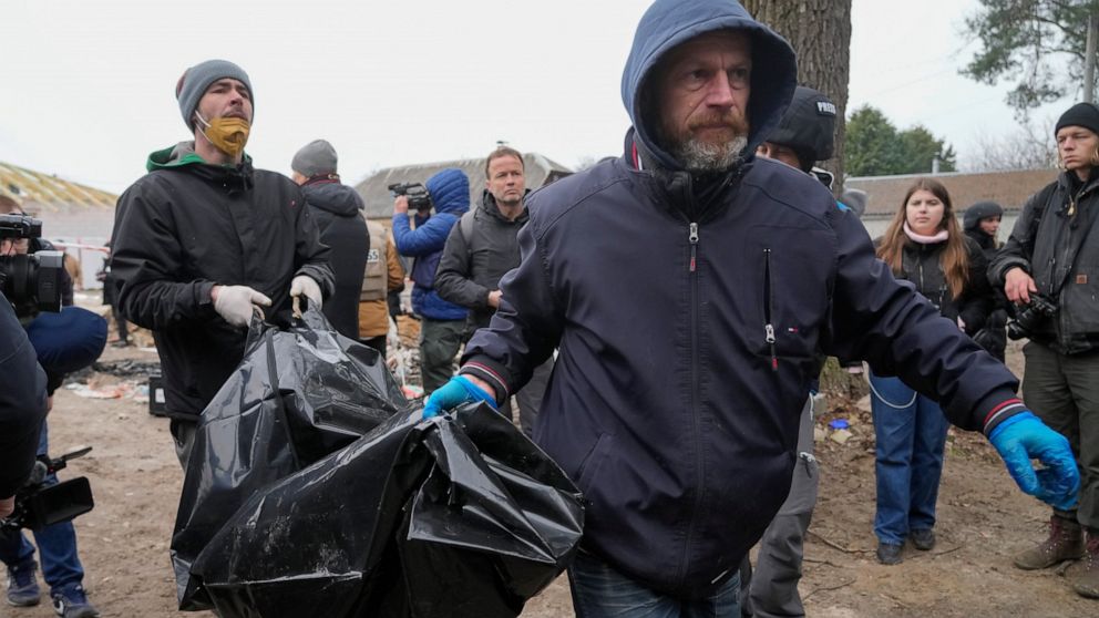 In Bucha, Ukraine, burned, piled bodies among latest horrors