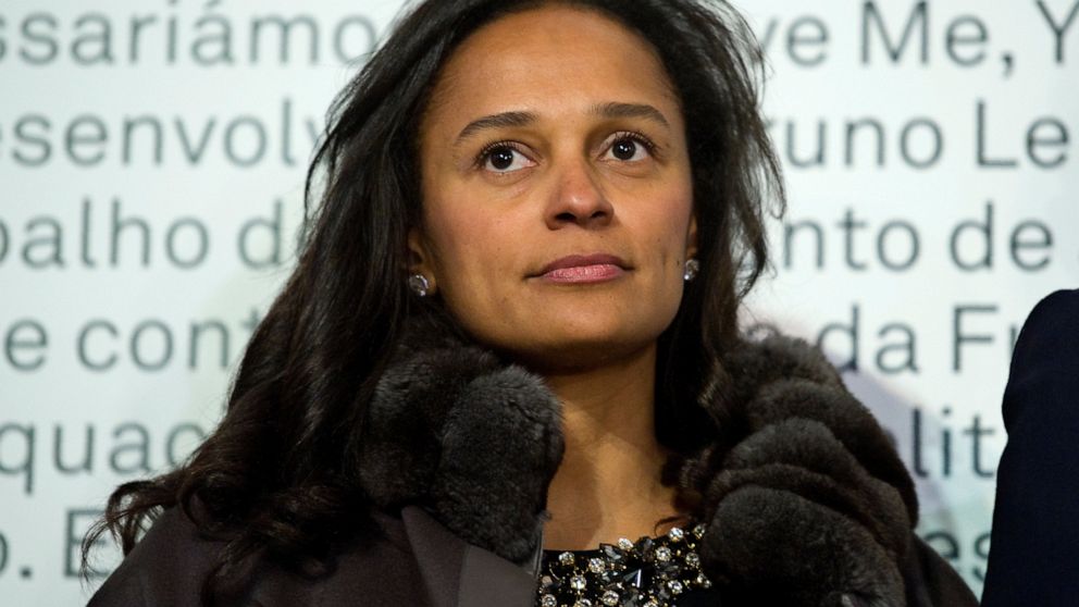 In this March 5, 2015 photo, Isabel dos Santos, reputedly Africa's richest woman, attends the opening of an art exhibition featuring works from the collection of her husband and art collector Sindika Dokolo in Porto, Portugal. On Monday, Jan. 6, 2020