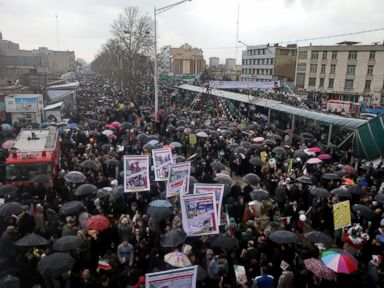 Iranians mark anniversary of victory day in 1979 revolution