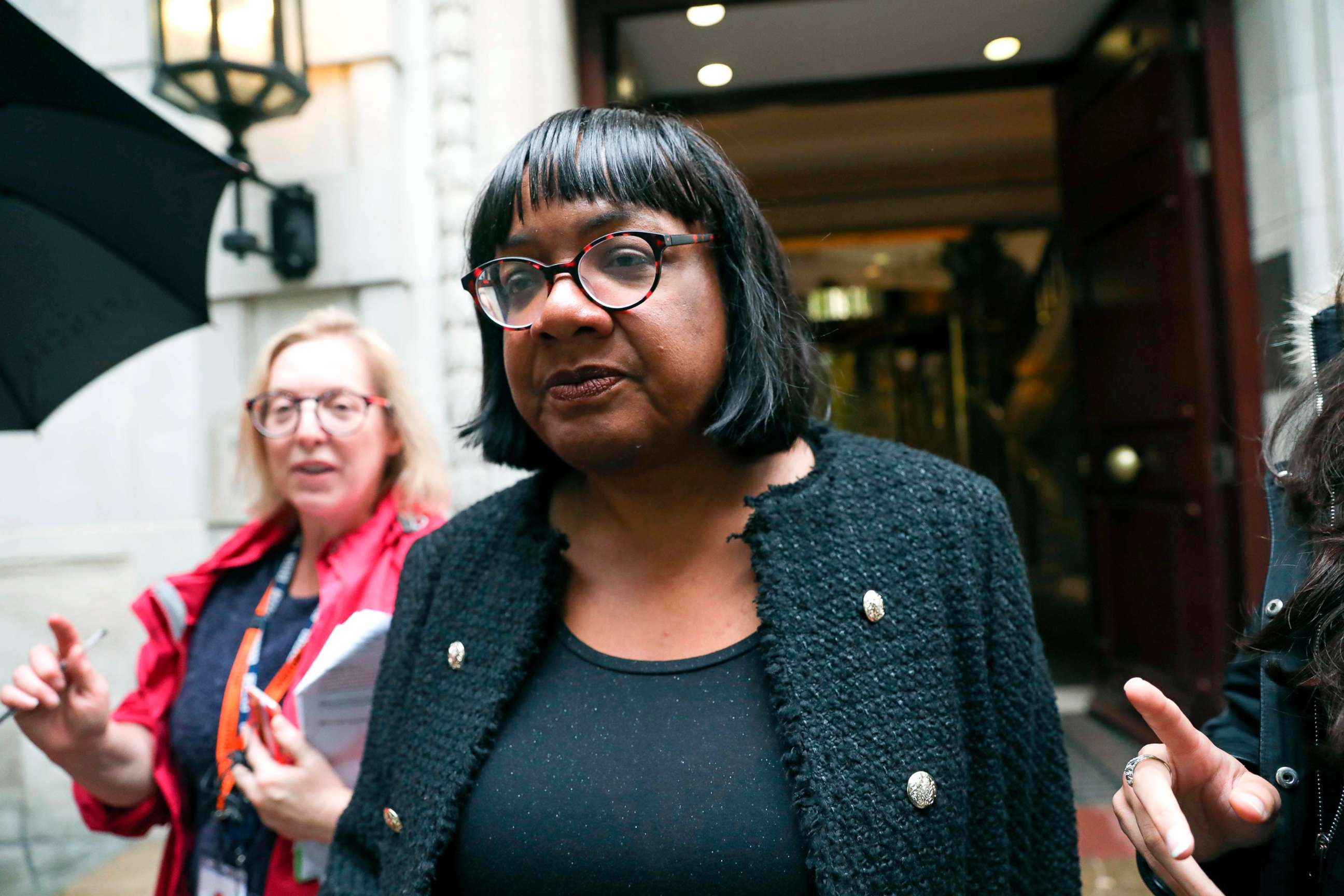 PHOTO: Labour Party Shadow Home Secretary Diane Abbott leaves the Millbank broadcast studios near the Houses of Parliament in central London, Sept. 25, 2019.