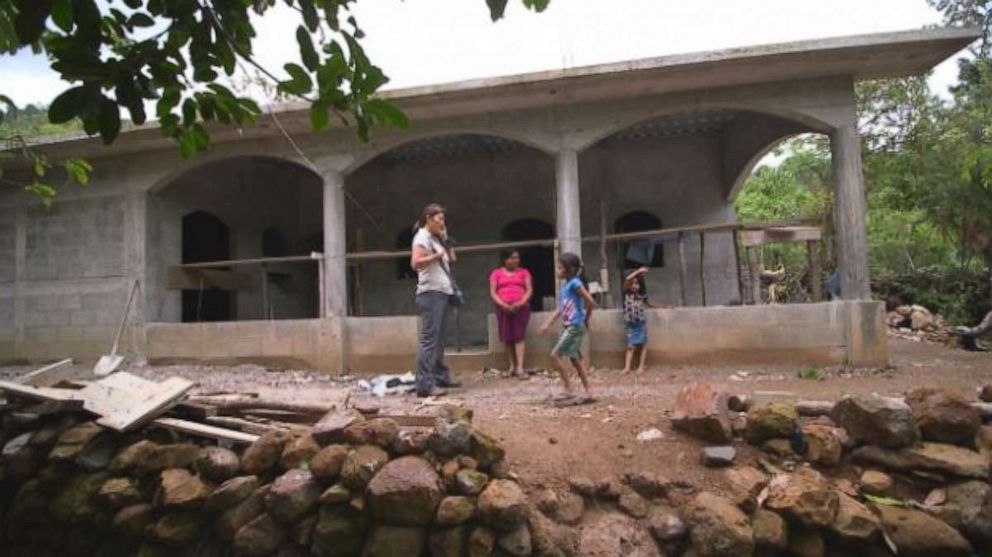 The concrete "castle" Maria was able to have built from money her husband working in the United States sent home.