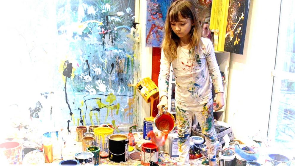 PHOTO: Aelita Andre at work in her studio nicknamed 'Aelita's Magical World'.