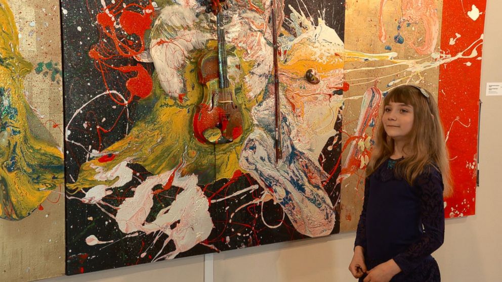 Aelita Andre, 9-Year-Old Abstract Painter Opens Solo Show in Famed Russian Museum - ABC News