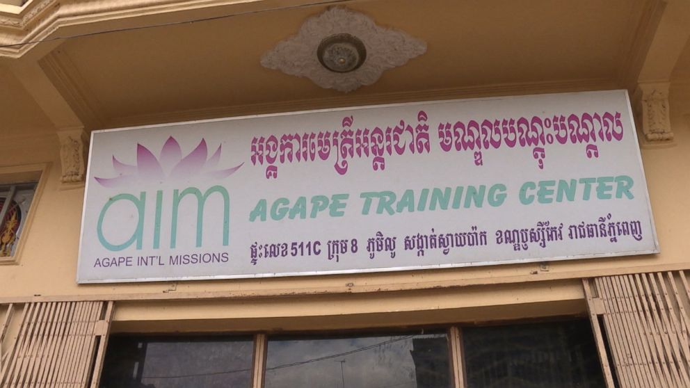 Outside of Agape International Missions (AIM), an organization dedicated to fighting child sex trafficking in Cambodia.