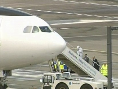 VIDEO: Pan Am 103 bomber Abdel Basset Ali al-Megrahi boards a plane departing from Scotland.