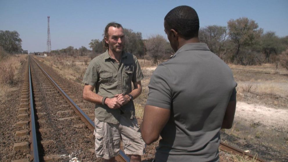 Brent Stapelkamp, one of the lion researchers who tracked Cecil with a GPS collar, shows ABC News' Ryan Smith the Zimbabwe park Cecil lived in.