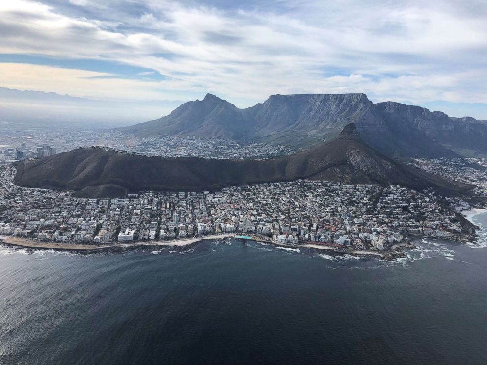 An aerial view of Cape Town, South Africa. 