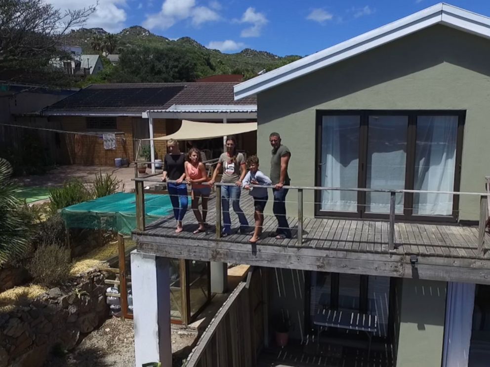The James family seen here at their home in Cape Town, South Africa.