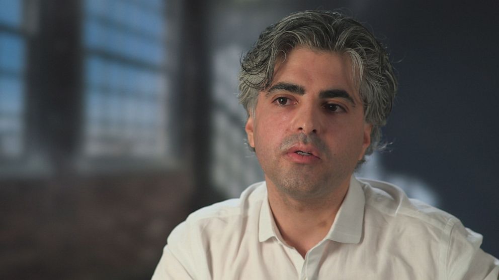 Syrian-born filmmaker Feras Fayyad, seen here during a "Nightline" interview, and his team's footage became "The Cave."  