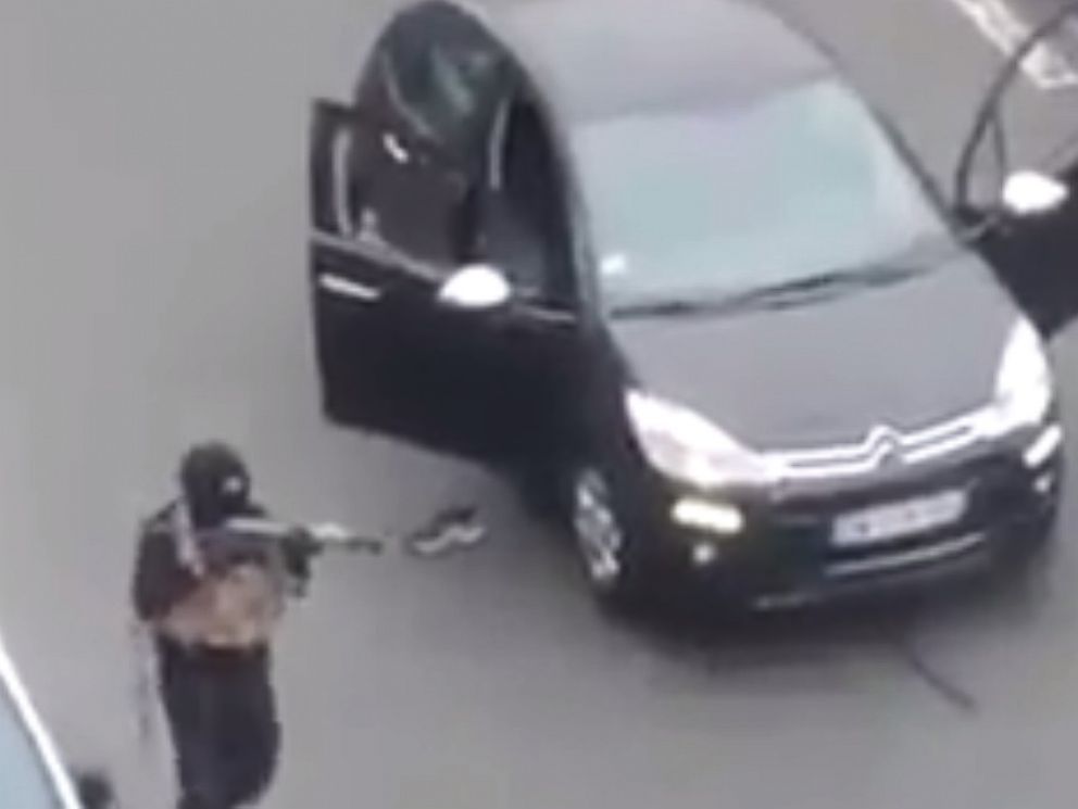 PHOTO: Video appears to show gunmen who allegedly attacked a French satirical magazine Jan. 7, 2015.