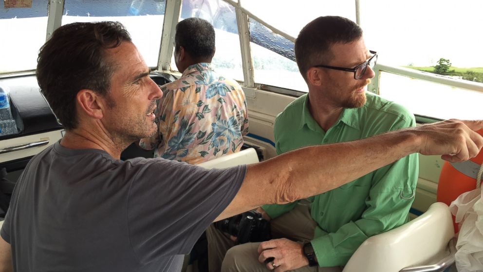 PHOTO: ABC News' Bob Woodruff and Fortify Rights' Matthew Smith traveling to northern Myanmar.