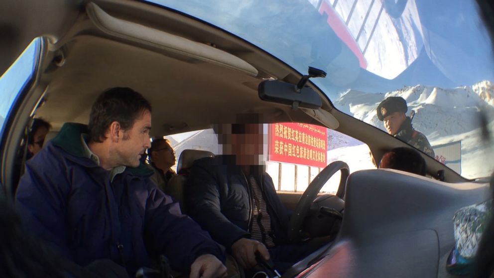 PHOTO: ABC News' Bob Woodruff is stopped during a security checkpoint at Khunjerab Pass at the border of China and Pakistan in December 2015.