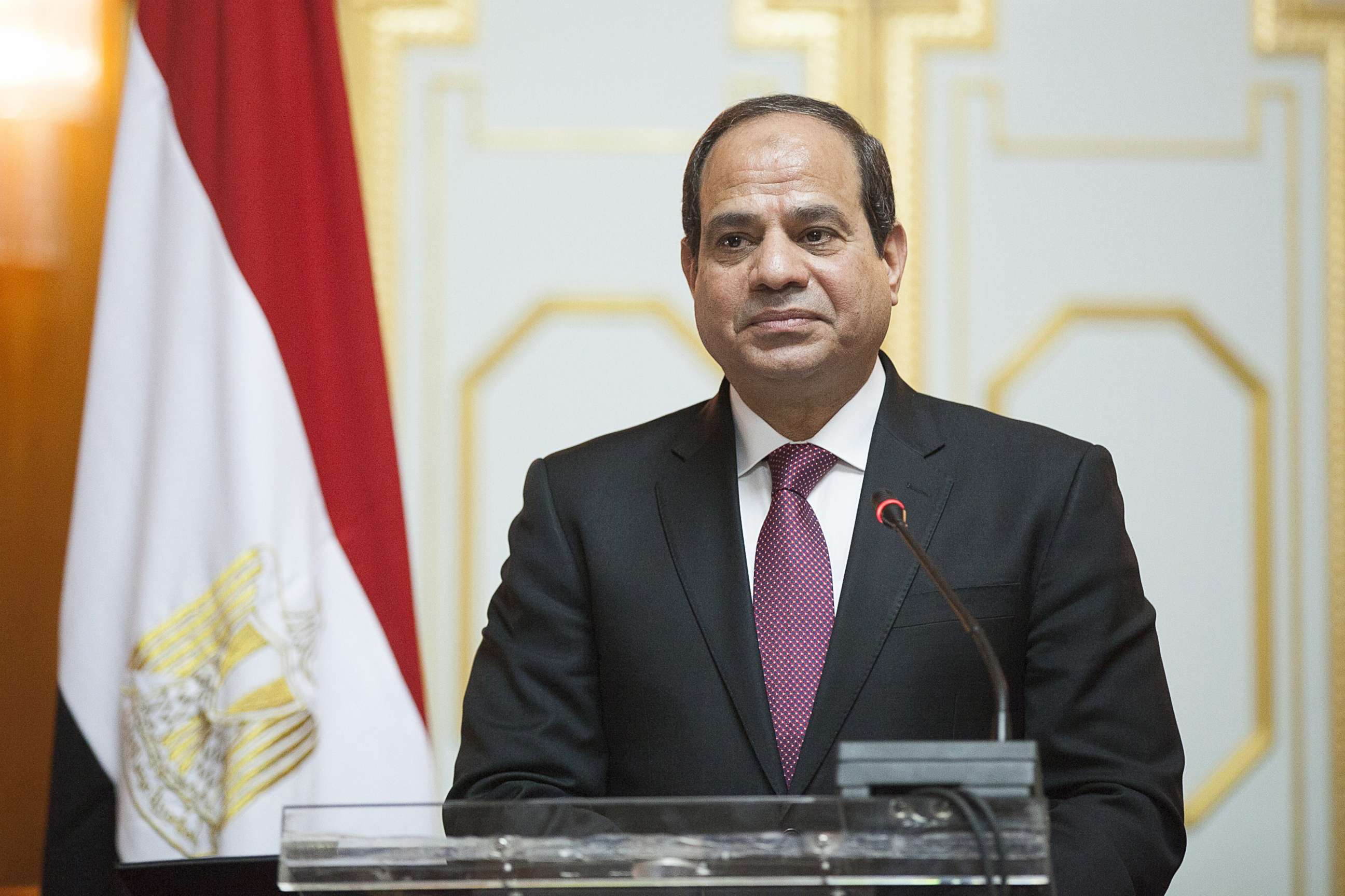 PHOTO: FILE PHOTO: Eyptian President Abdel Fattah el-Sisi gives a press conference in Addis Ababa on March 24, 2015.