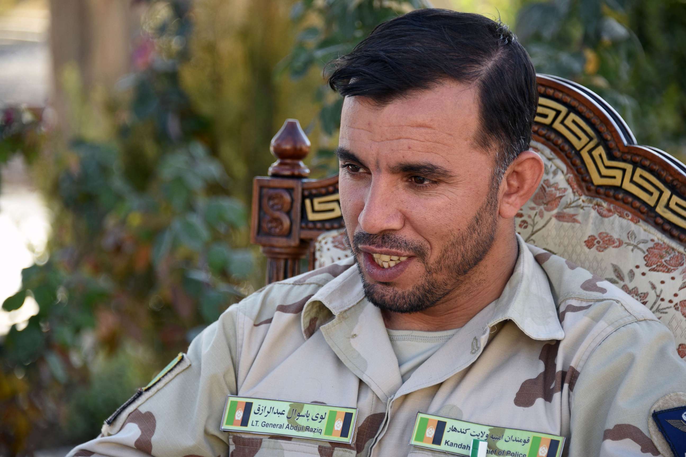 PHOTO: In this file photo from Jan. 2, 2018, Afghan General Abdul Raziq, police chief of Kandahar, speaks during a press conference in Kandahar province in Afghanistan. 