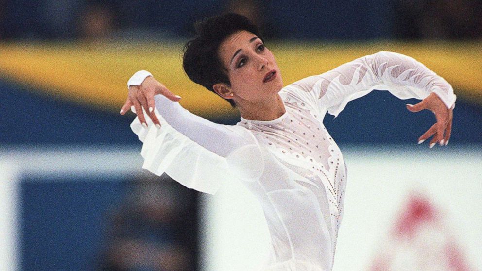 PHOTO: Sarah Abitbol at the World Skating Championship, March 29, 2000, in Nice, France. 