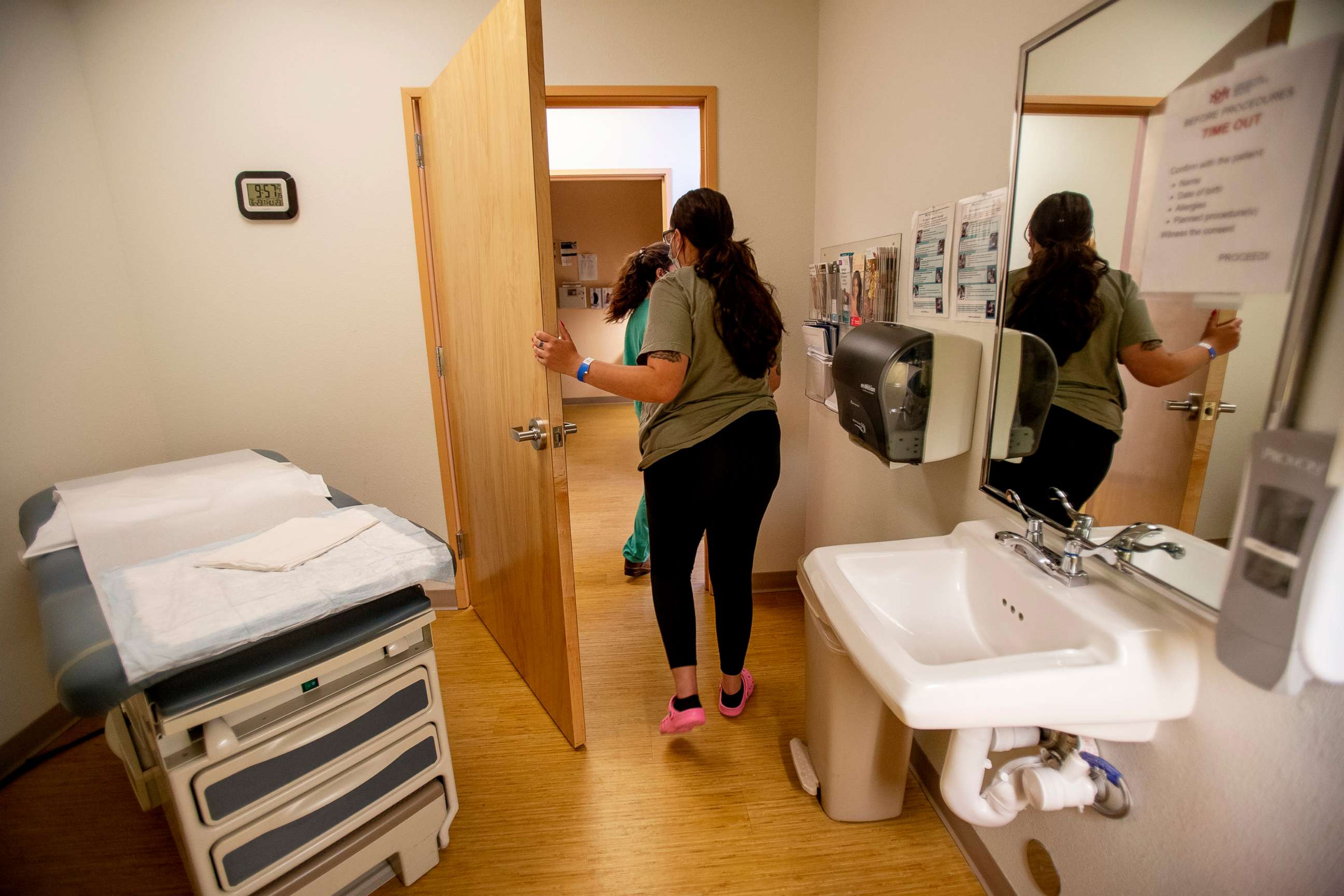PHOTO: A 25-year-old woman leaves the exam room after receiving medication to terminate her pregnancy in Albuquerque, N.M., June 23, 2022.