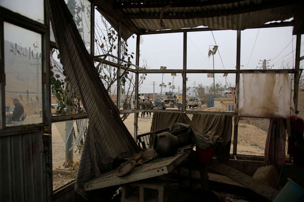 PHOTO: A damage form a blast is seen in Kabul, Nov. 13, 2020.