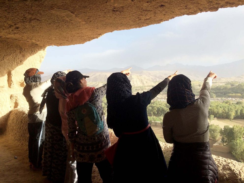 PHOTO: A group of Afghan women and girls affiliated with Ascend, a non-profit organization working in Afghanistan to empower young women, participate in athletic-based leadership training.