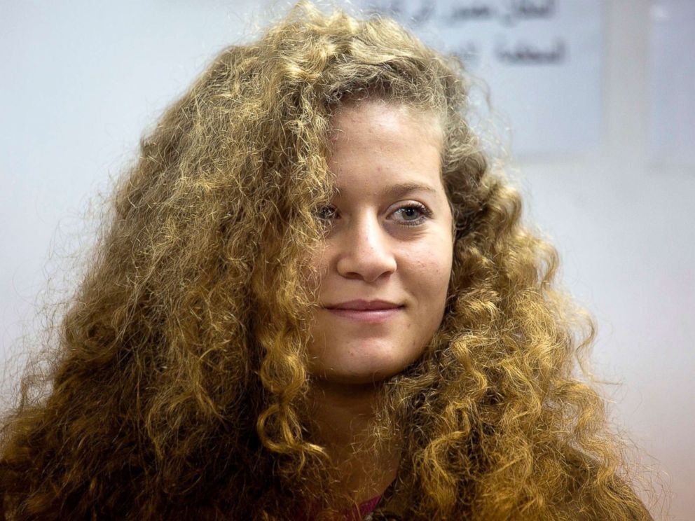 PHOTO: Palestinian protest icon Ahed Tamimi is in a courtroom at the Ofer military prison near Jerusalem, Feb. 13, 2018.