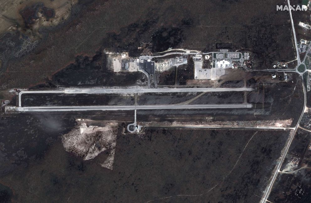 PHOTO: After: Leonard Thompson International Airport on Great Abaco Island after Hurricane Dorian swept through the Bahamas, in a satellite image taken Sept. 5, 2019.