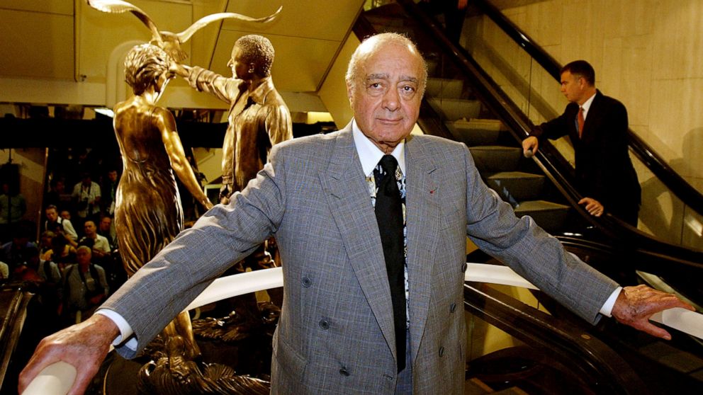 PHOTO: Former Harrods chairman Mohamed Al Fayed unveils a memorial to his son Dodi and Britain's Diana, Princess of Wales at Harrods in London, Sept. 1, 2005.