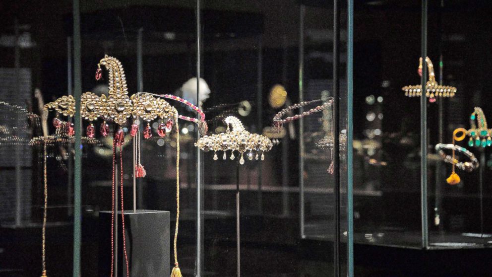 PHOTO: Some jewels from the famed Al Thani Collection are on display at the "Treasures of the Mughals and the Maharajahs" exhibition at Doge's Palace in Venice, Italy.